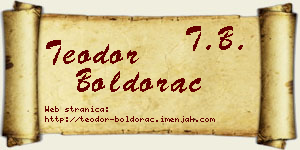 Teodor Boldorac vizit kartica